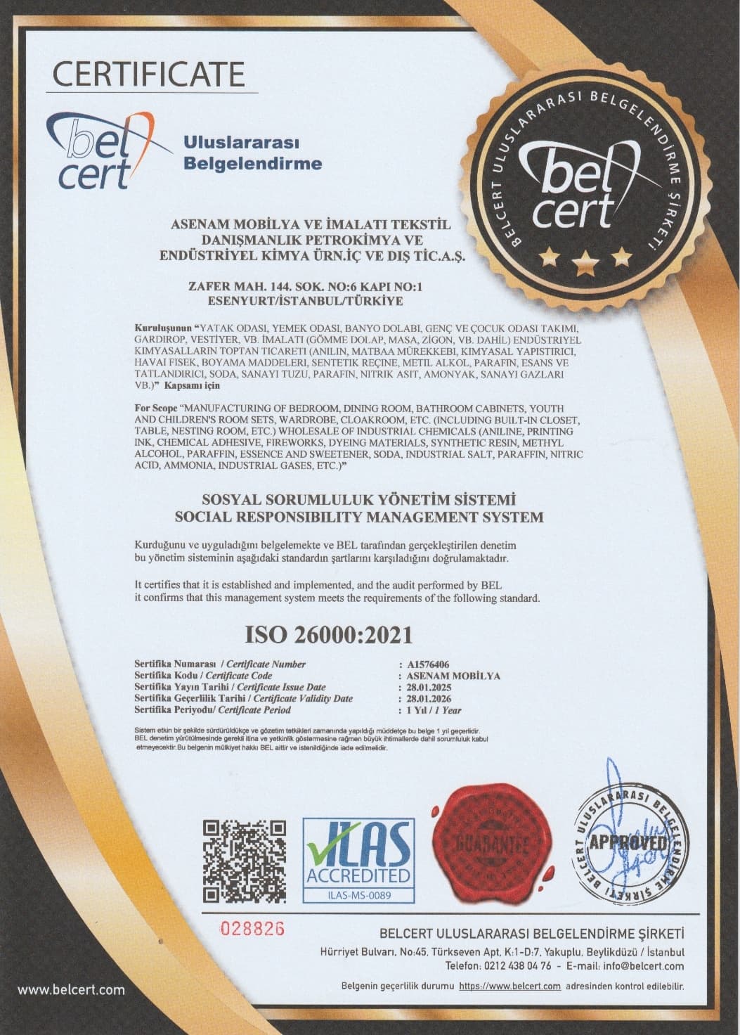 ISO 26000 : 2021 Standart Sertifikası